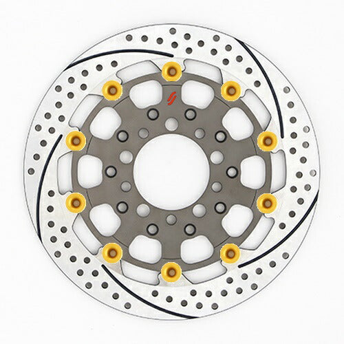 SUNSTAR BRAKE サンスター プレミアムR スリット＆ホール R ZRX1200DAEG(φ310)ピン:ゴールド カタログ品番：P095-8935 メーカー品番：ES207FR-GD