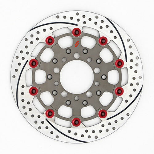 SUNSTAR BRAKE サンスター プレミアムR スリット＆ホール L ZRX1200DAEG(φ310)ピン:レッド カタログ品番：P095-8931 メーカー品番：ES207FL-RD