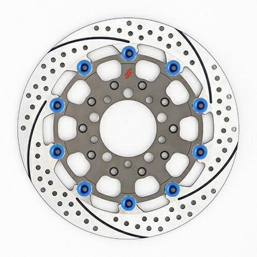 SUNSTAR BRAKE サンスター プレミアムR スリット＆ホール L ZRX1200DAEG(φ310)ピン:ブルー カタログ品番：P095-8941 メーカー品番：ES207WL-BL