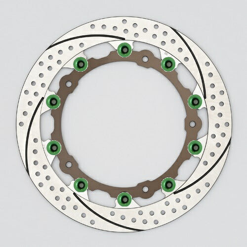 SUNSTAR サンスター プレミアムR ホール＆スリット L R nine T(φ320)ピン:グリーン カタログ品番：P097-6124 メーカー品番：EL113AWL-GR