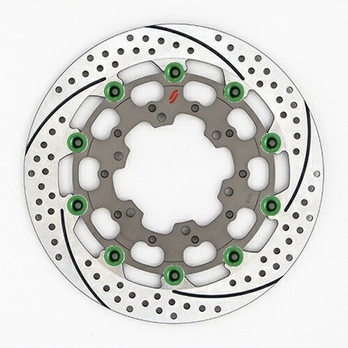 SUNSTAR BRAKE サンスター プレミアムR スリット＆ホール L GSX-R1000(09-16)(φ310)ピン:グリーン カタログ品番：P095-9088 メーカー品番：ES212WL-GR
