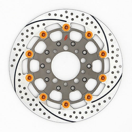 SUNSTAR BRAKE サンスター プレミアムR スリット＆ホール L ZRX1200DAEG(φ310)ピン:オレンジ カタログ品番：P095-8945 メーカー品番：ES207WL-OR