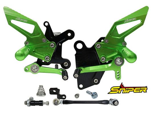 SNIPER スナイパー バックステップ グリーン ストリート用 NINJA250 18- NINJA400 18- カタログ品番：P103-2177 メーカー品番：SP0089GR
