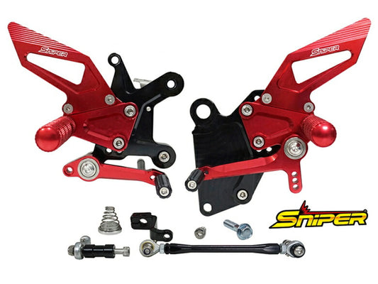 SNIPER スナイパー バックステップ レッド ストリート用 NINJA250 18- NINJA400 18- カタログ品番：P103-2178 メーカー品番：SP0089R