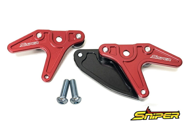SNIPER スナイパー レーシングスタンドフック レッド スプロケットガード付 タイプB 汎用 カタログ品番：P103-1973 メーカー品番：SP0092R