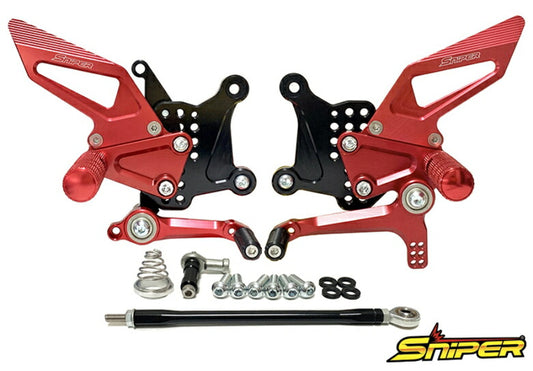 SNIPER スナイパー バックステップ レッド ストリート用 NINJA ZX-25R クイックシフター無し車対応 カタログ品番：P103-2188 メーカー品番：SP0102SR
