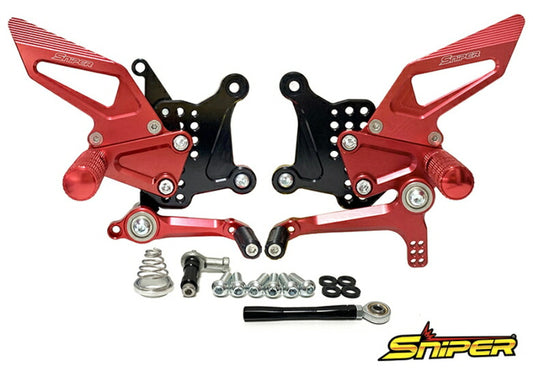 SNIPER スナイパー バックステップ レッド ストリート用 NINJA ZX-25R SE クイックシフター装着車対応 カタログ品番：P103-2193 メーカー品番：SP0102QR