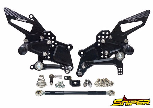 SNIPER スナイパー バックステップ ブラック ストリート用 YZF-R25 YZF-R3 MT-25 MT-03 カタログ品番：P104-0618 メーカー品番：SP0112BK
