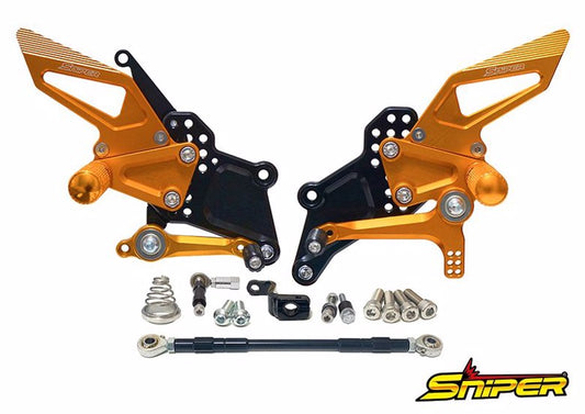 SNIPER スナイパー バックステップ ゴールド ストリート用 YZF-R25 YZF-R3 MT-25 MT-03 カタログ品番：P104-0620 メーカー品番：SP0112GD