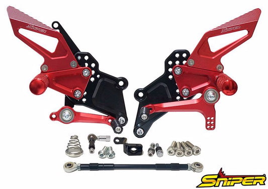 SNIPER スナイパー バックステップ レッド ストリート用 YZF-R25 YZF-R3 MT-25 MT-03 カタログ品番：P104-0621 メーカー品番：SP0112R