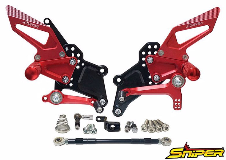 SNIPER スナイパー バックステップ レッド ストリート用 YZF-R25 YZF-R3 MT-25 MT-03 カタログ品番：P104-0621 メーカー品番：SP0112R