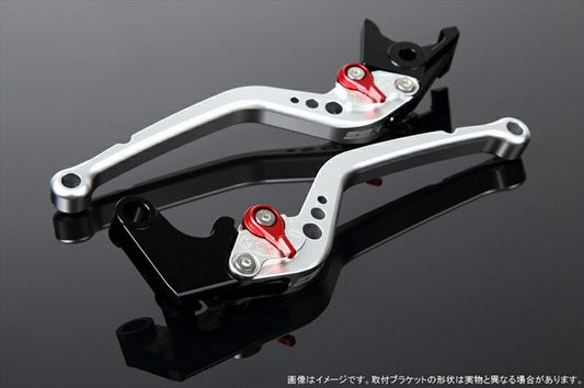 エスエスケイ スピードラ｜アジャストレバー スタンダード ロング Mシルバー/Mレッド FORZA MF06/MF08/MF10/FORZA Si MF12｜LVBM005SR-RD