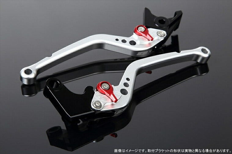 エスエスケイ スピードラ｜アジャストレバー スタンダード ロング Mシルバー/Mレッド FORZA MF06/MF08/MF10/FORZA Si MF12｜LVBM005SR-RD