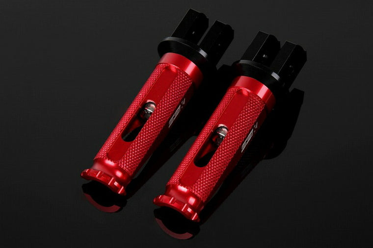 SPEEDRA アルミ削タンデムステップ レーシング パッセンジャー用 取付部カラー:ブラック ステップバーカラー:レッド AFPR210RD