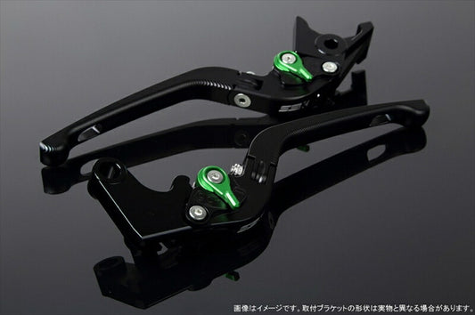 エスエスケイ スピードラ｜アジャストレバー 3D可倒式 Mブラック/Mグリーン Monkey125 GROM/MSX125 13-16 CBR250R MC41｜LVDM003BK-GN