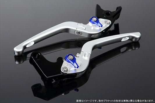 エスエスケイ スピードラ｜アジャストレバー 3D可倒式 Mシルバー/Mブルー Monkey125 GROM/MSX125 13-16 CBR250R MC41｜LVDM003SR-BE