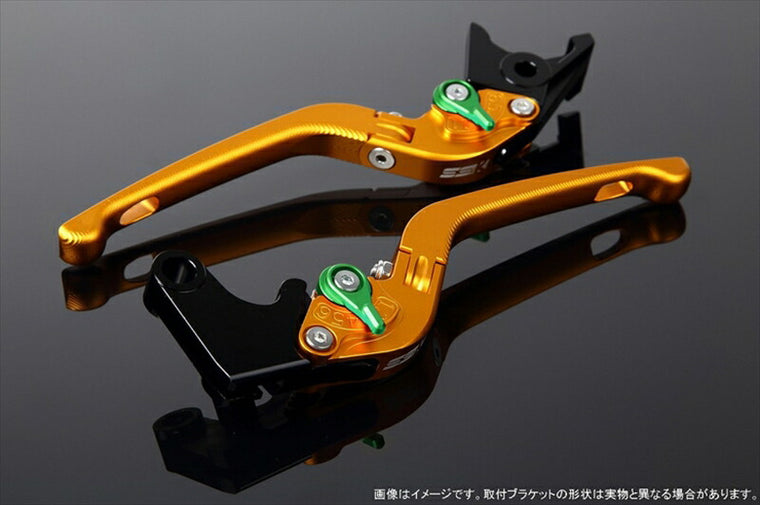 エスエスケイ スピードラ｜アジャストレバー 3D可倒式 Mゴールド/Mグリーン Monkey125 GROM/MSX125 13-16 CBR250R MC41｜LVDM003GD-GN