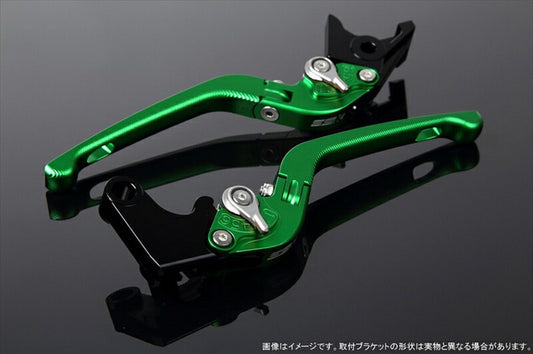 SPEEDRA アジャストレバー 3D可倒式 Mグリーン／Mシルバー NINJA1000 17-2018 Z1000 17-18 Z900RS LVDM028GN-SR