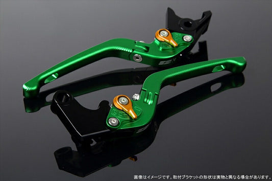 SPEEDRA アジャストレバー 3D可倒式 Mグリーン／Mゴールド NINJA1000 17-2018 Z1000 17-18 Z900RS LVDM028GN-GD