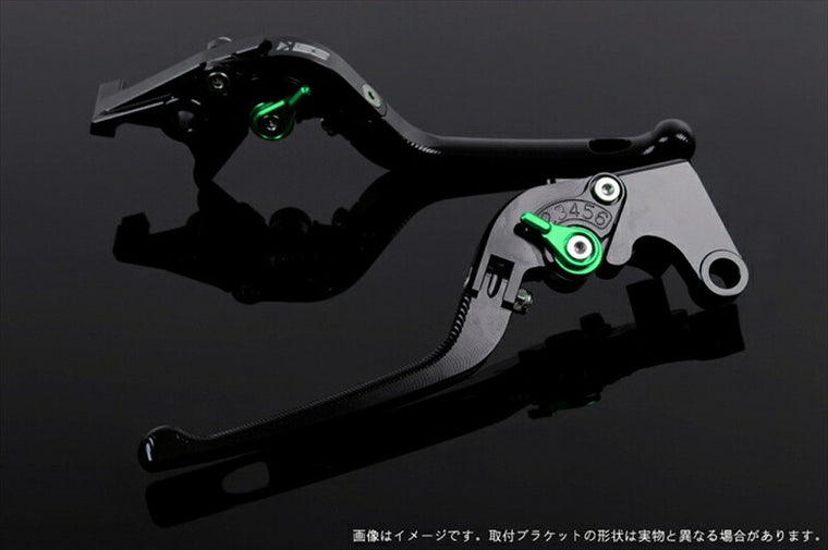 SPEEDRA アジャストレバー 3D可倒式 ブラック／グリーン NINJA1000 17-18 Z1000 17-18 Z900RS KA0406990-GN
