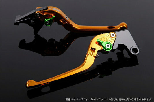 SPEEDRA アジャストレバー 3D可倒式 ゴールド／グリーン NINJA1000 17-18 Z1000 17-18 Z900RS KA0406992-GN