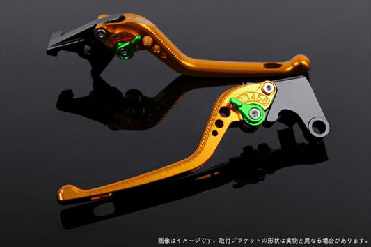 SPEEDRA アジャストレバー 3D ロング ゴールド／グリーン NINJA1000 17-18 Z1000 17-18 Z900RS KA0406999-GN