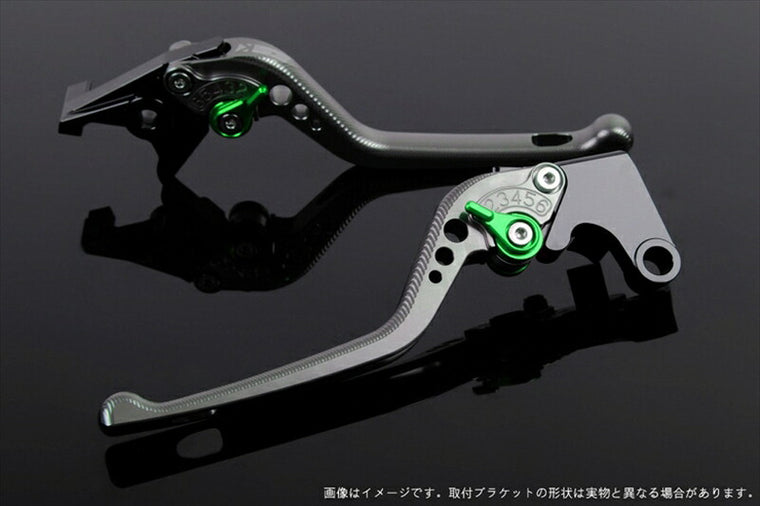 SPEEDRA アジャストレバー 3D ロング チタン／グリーン NINJA1000 17-18 Z1000 17-18 Z900RS KA0407002-GN