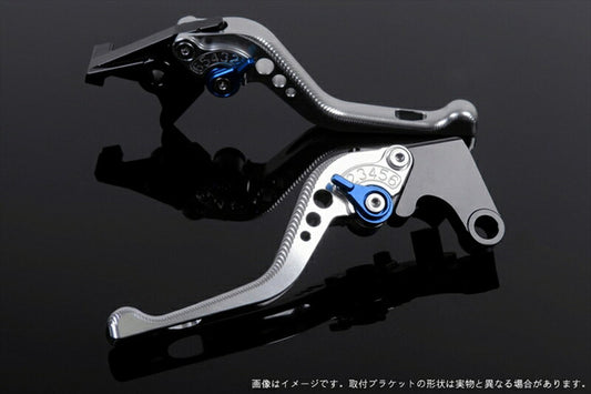 SPEEDRA アジャストレバー 3Dショート シルバー／ブルー NINJA1000 17-18 Z1000 17-18 Z900RS KA0407005-BE