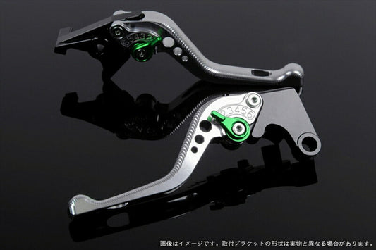 SPEEDRA アジャストレバー 3Dショート シルバー／グリーン NINJA1000 17-18 Z1000 17-18 Z900RS KA0407005-GN