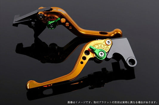 SPEEDRA アジャストレバー 3Dショート ゴールド／グリーン NINJA1000 17-18 Z1000 17-18 Z900RS KA0407006-GN