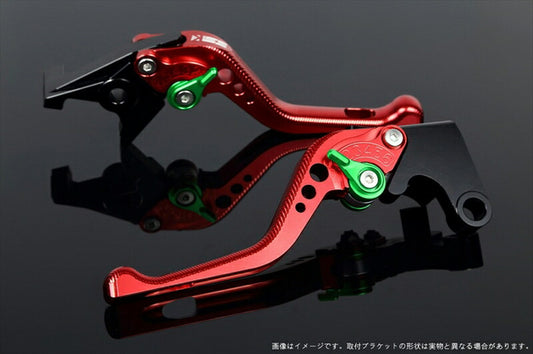 SPEEDRA アジャストレバー 3Dショート レッド／グリーン NINJA1000 17-18 Z1000 17-18 Z900RS KA0407008-GN