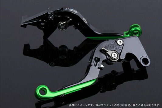 SPEEDRA アジャストレバー 可倒延長式 ブラック／チタン／グリーン NINJA1000 17-18 Z1000 17-18 Z900RS KA0407011-TMGN