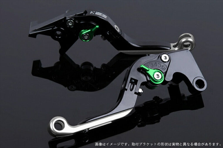 SPEEDRA アジャストレバー 可倒延長式 ブラック／グリーン／シルバー NINJA1000 17-18 Z1000 17-18 Z900RS KA0407011-GNSR