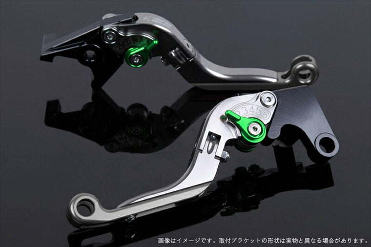 SPEEDRA アジャストレバー 可倒延長式 チタン／グリーン／チタン NINJA1000 17-18 Z1000 17-18 Z900RS KA0407016-GNTM