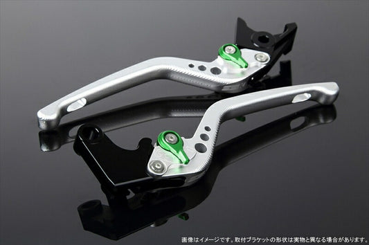 SPEEDRA アジャストレバー 3D ロング Mシルバー／Mグリーン NINJA1000 17-18 Z1000 17-18 Z900RS LVEM028SR-GN