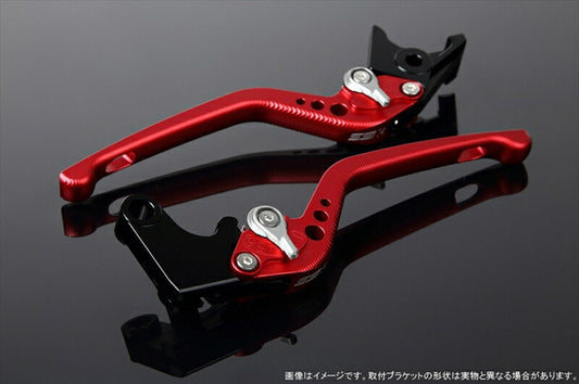 SPEEDRA アジャストレバー 3D ロング Mレッド／Mシルバー NINJA1000 17-18 Z1000 17-18 Z900RS LVEM028RD-SR