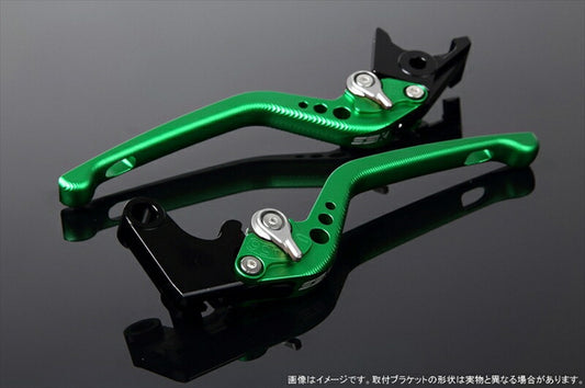 SPEEDRA アジャストレバー 3D ロング Mグリーン／Mシルバー NINJA1000 17-18 Z1000 17-18 Z900RS LVEM028GN-SR