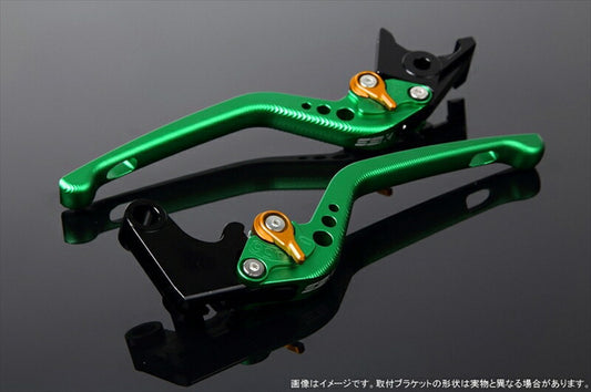 SPEEDRA アジャストレバー 3D ロング Mグリーン／Mゴールド NINJA1000 17-18 Z1000 17-18 Z900RS LVEM028GN-GD