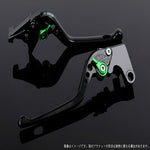 エスエスケイ スピードラ｜アジャストレバー 3D ロング ブラック/グリーン YZF-R1 15-18｜YA0406465-GN