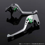 エスエスケイ スピードラ｜アジャストレバー 3D ロング シルバー/グリーン YZF-R1 15-18｜YA0406466-GN
