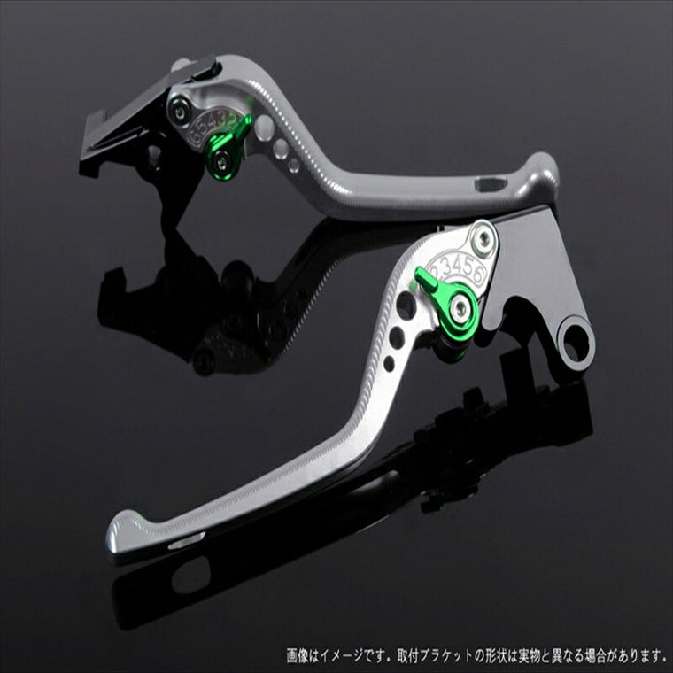 エスエスケイ スピードラ｜アジャストレバー 3D ロング シルバー/グリーン YZF-R1 15-18｜YA0406466-GN