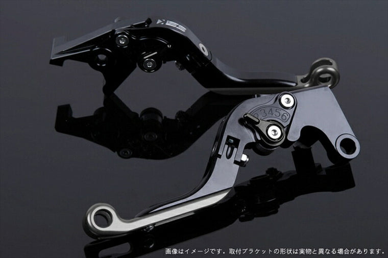 エスエスケイ スピードラ｜アジャストレバー 可倒延長式 ブラック/ブラック/チタン ZEPHYR750/RS W800｜KA0405821-BKTM