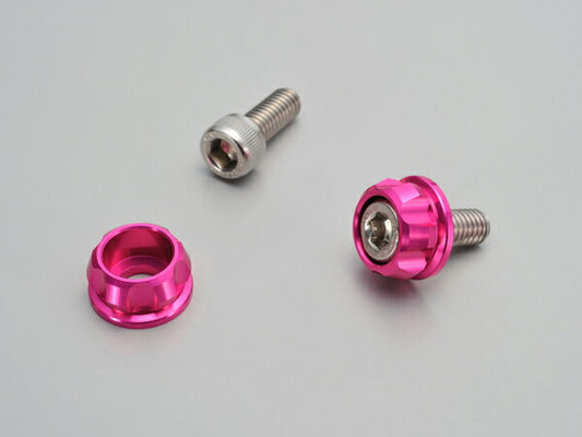 DAYTONA デイトナ ナンバーホルダーセット M6 ピンク カタログ品番：P065-1096 メーカー品番：91953