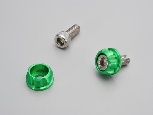 DAYTONA デイトナ ナンバーホルダーセット M6 ライムグリーン カタログ品番：P065-1100 メーカー品番：91948