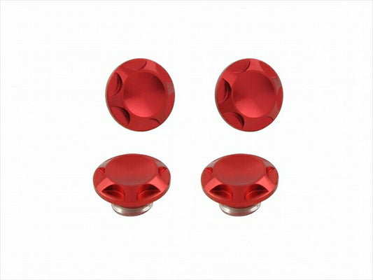 POSHFAITH｜ポッシュフェイス NASAタイプキャップボルトカバー M6用 RED（4PCS）｜001822-02