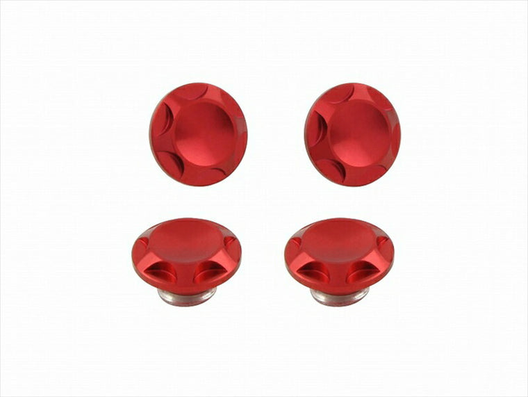 POSHFAITH｜ポッシュフェイス NASAタイプキャップボルトカバー M6用 RED（4PCS）｜001822-02