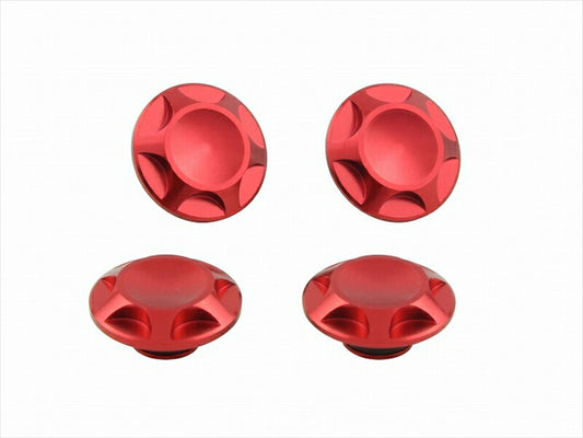 POSHFAITH｜ポッシュフェイス NASAタイプキャップボルトカバー M8用 RED（4PCS）｜001820-02