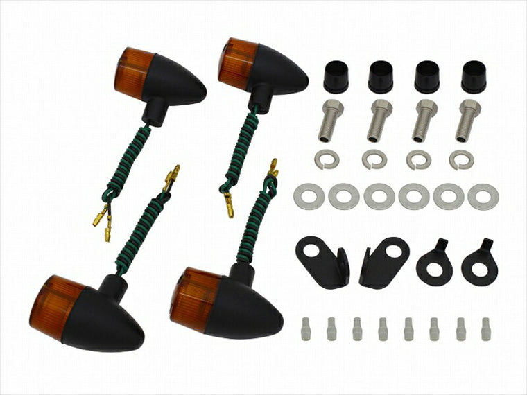 POSHFAITH｜ポッシュフェイス 砲弾ウインカーキット ブラック／オレンジ FTR223 -07｜059098-56