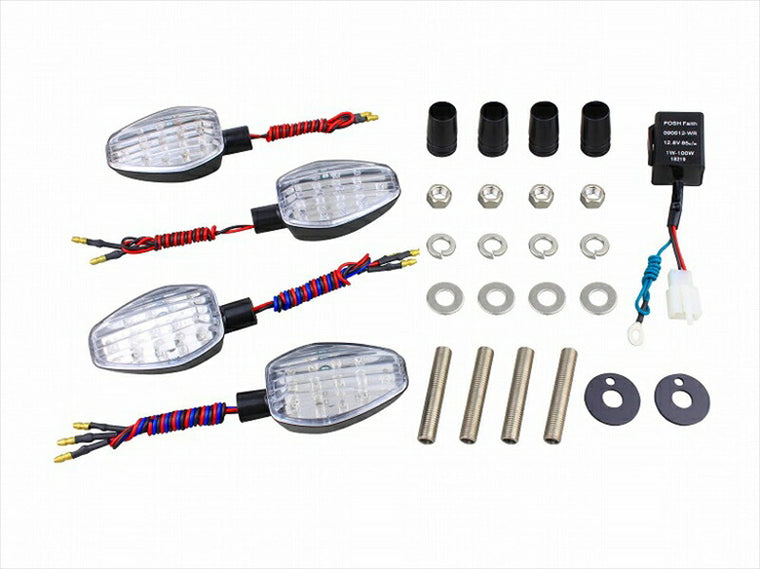 POSHFAITH｜ポッシュフェイス LWLEDウインカーキット ブラック／クリア XJR400／R 95-｜060652-06