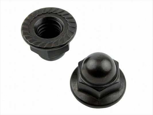 POSHFAITH｜ポッシュフェイス M8フランジフクロナット ブラック 2PCS｜900088-K2